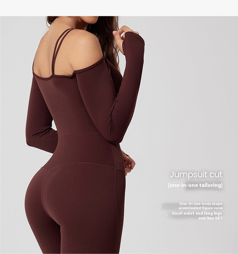 Women's Shoulder Strap Integrated Bell-bottom Pants