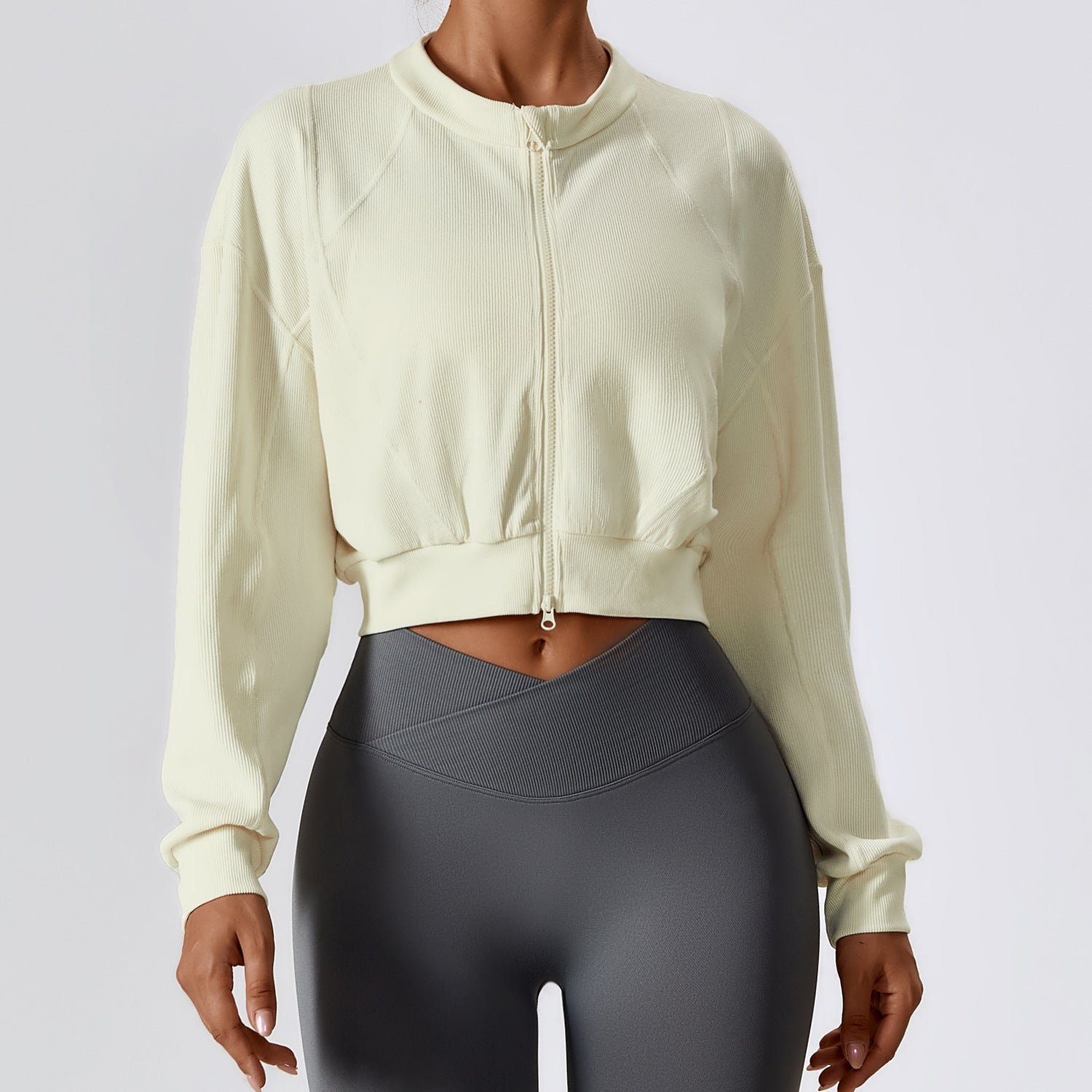 Women's Cozy Double-Zipper Long Sleeve Sweatshirt Coat