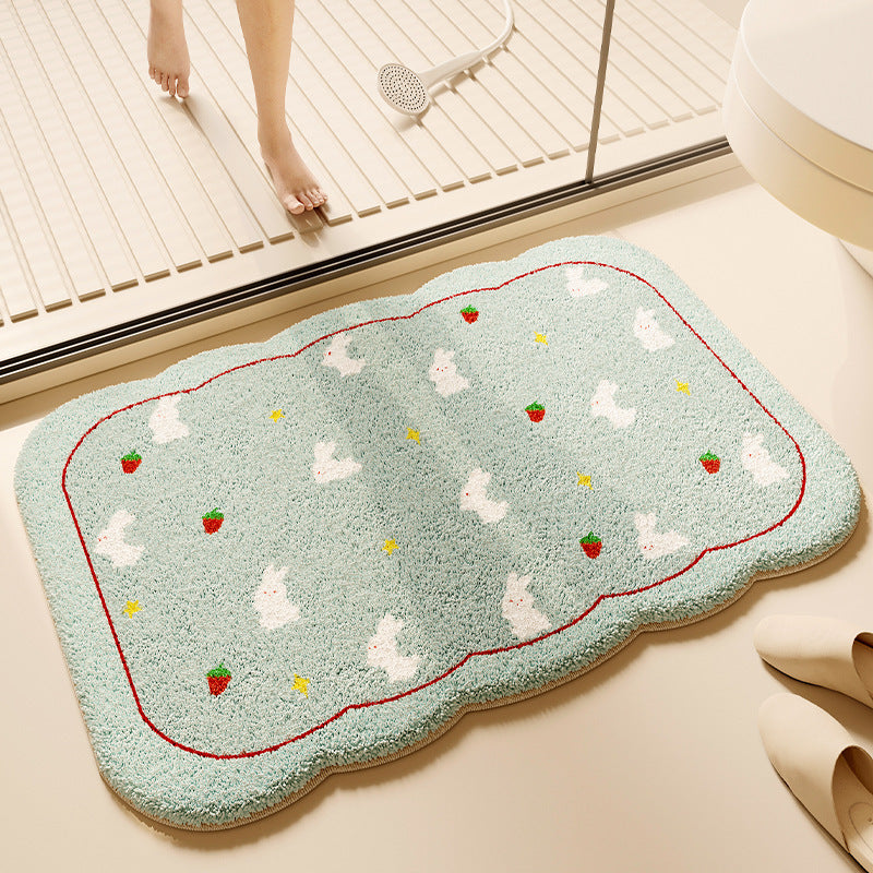 Thickened Plush Water-absorbent Bathroom Floor Mat