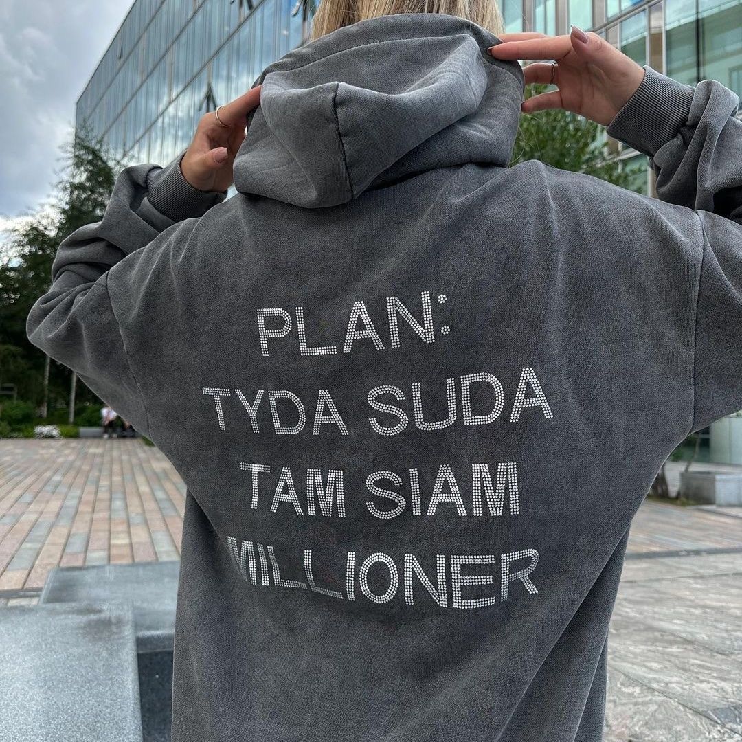 Distressed Loose Graphic Pullover Hoodie