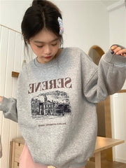 Women's Korean-Style Loose Pullover Hoodie Sweatshirt