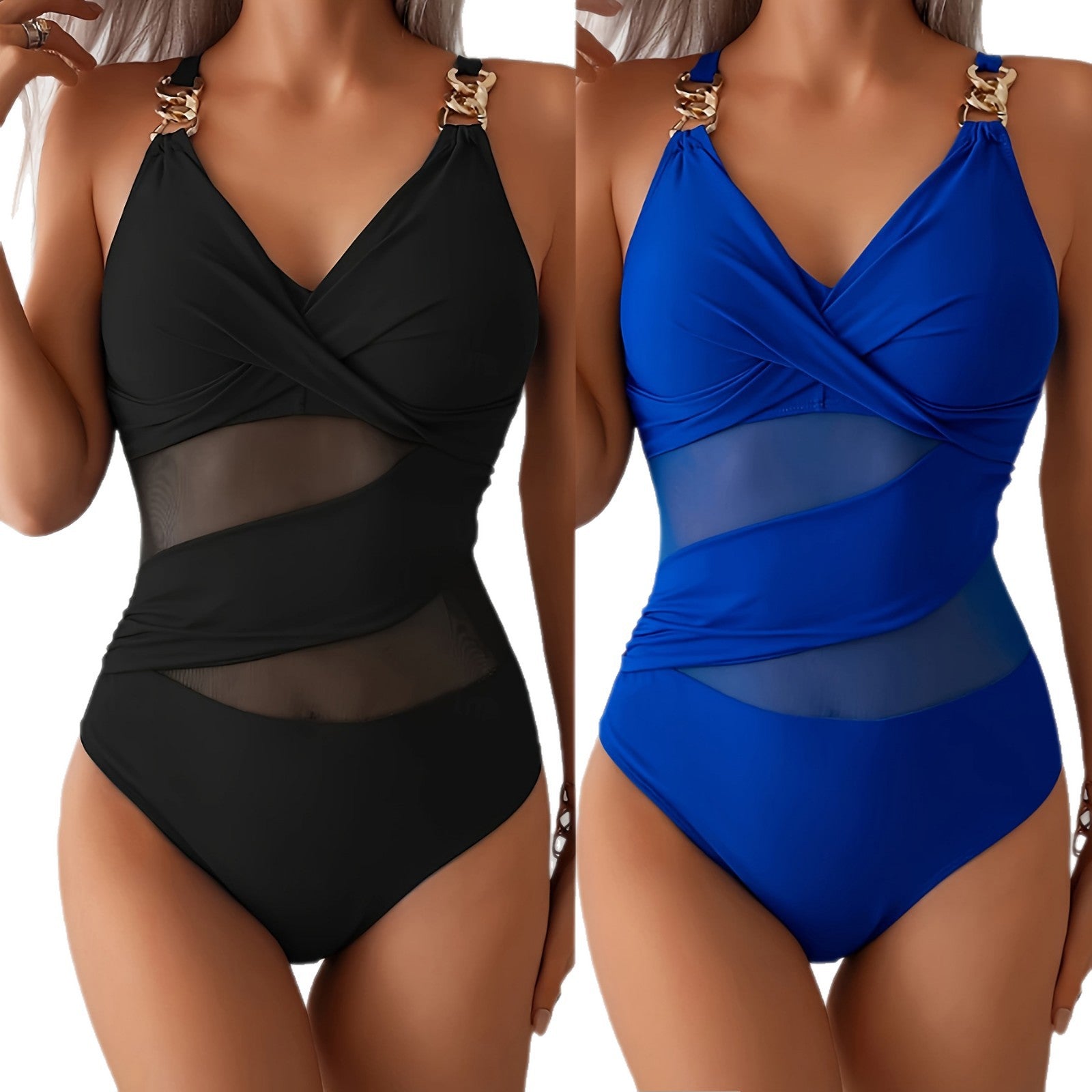 Hollow-out Solid Color One-piece Bikini Swimwear Women