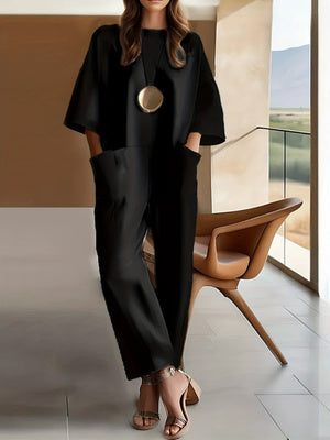 Women's Casual Wide-Leg Pocket Jumpsuit