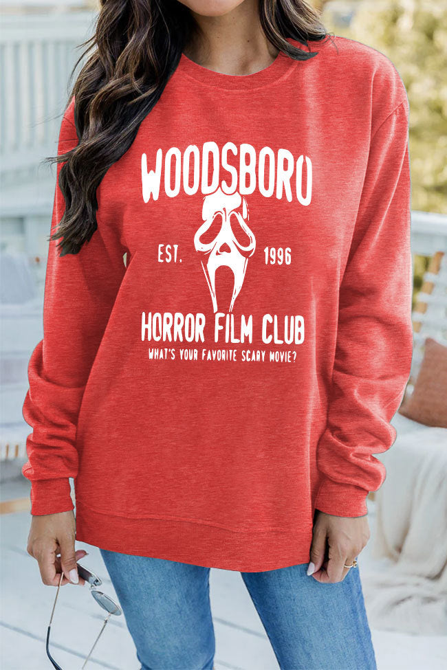 WOODSBORO Printed Round Neck Long Sleeve Sweater