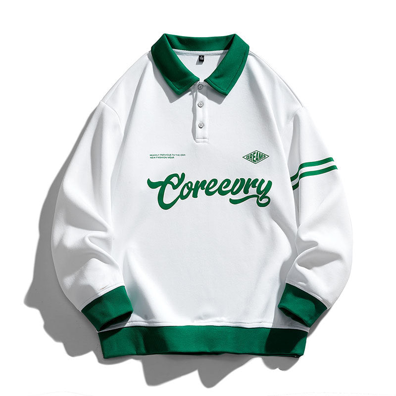 Men's Japanese Retro Lapel Sweater Workwear Pullover