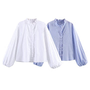 Elegant Pleated Long-Sleeve Top – Versatile & Comfy