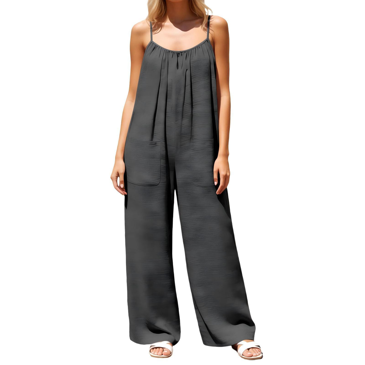 European And American-style Strap Wide-leg Jumpsuit Womens New Summer Style