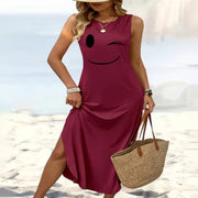 Womens Printed Casual Vest Dress