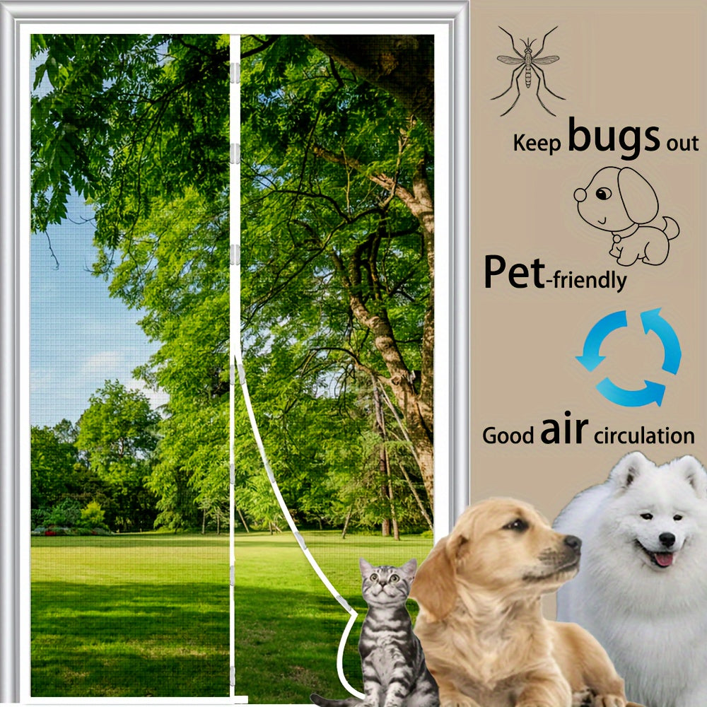 Magnetic Mosquito-proof Door Curtain, Summer Upgraded Screen Window, No Need to Drill, Mesh Curtain - Keeps Insects Out While Allowing Ventilation, Classic Style, Suitable for Bedrooms, Living Rooms