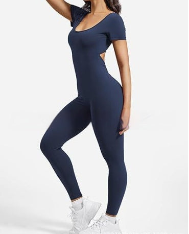 Seamless Fitness Romper: Ultimate Yoga & Running Jumpsuit