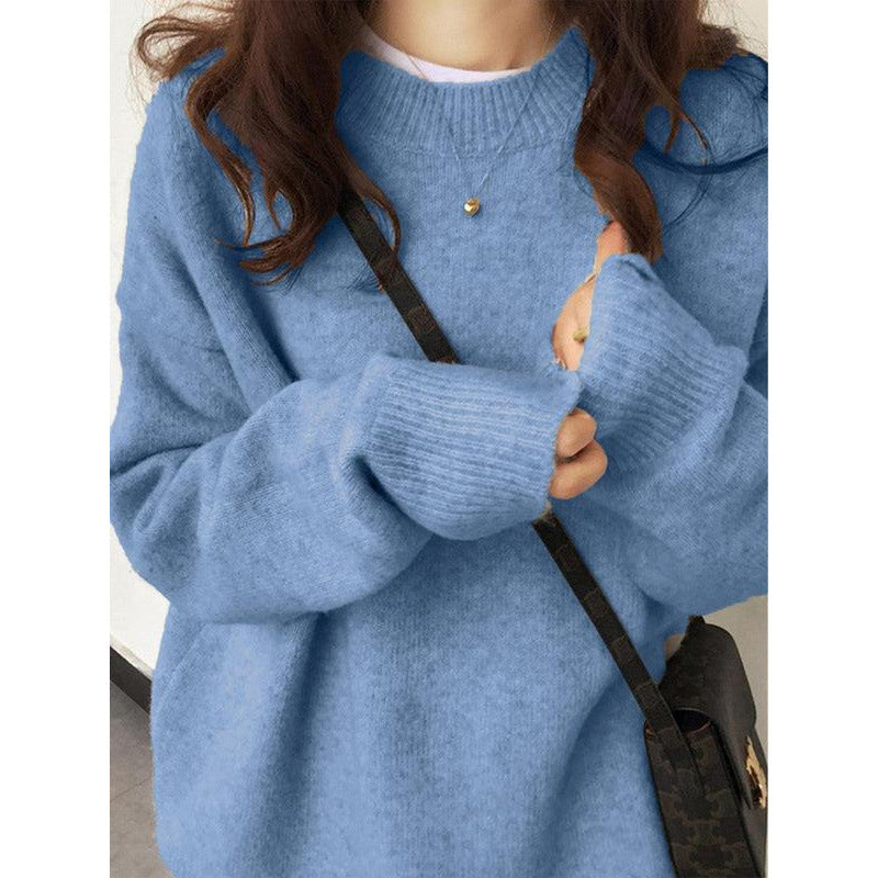 Pullover Soft Glutinous Thickened Women's Round Neck Sweater