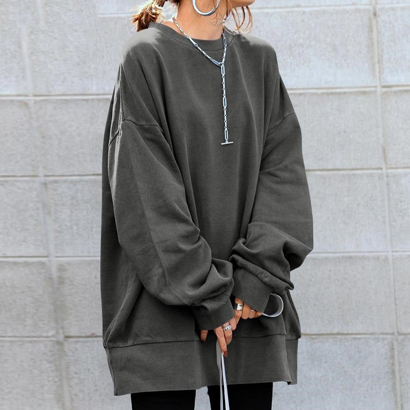 Women's Cozy Round Neck Loose Pullover Sweater
