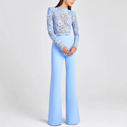 Women's Elegant Lace Tassel Long Sleeve Jumpsuit