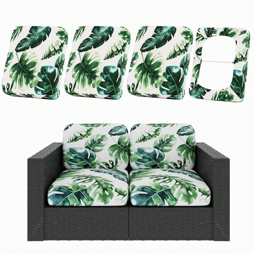 4pcs/ 8pcs/12pcs Patio Cushion Covers, Stretch Outdoor Couch Cushion Covers Replacement, Washable Outdoor Chair/Sofa Slipcovers for Patio Furniture Cushion Protector with Elastic Bottom (Paisley, Cover solely)