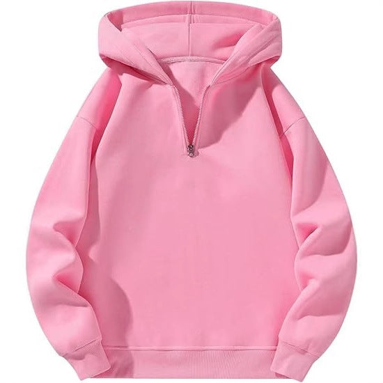 Cozy Fleece-Lined Zip Hoodie for Casual Sporty Comfort