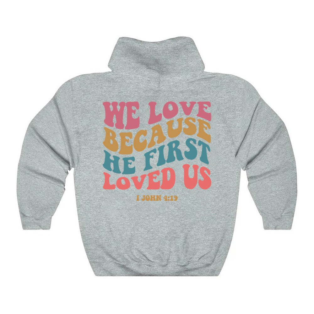 Cozy Solid Color Letter Printed Pullover Sweatshirt