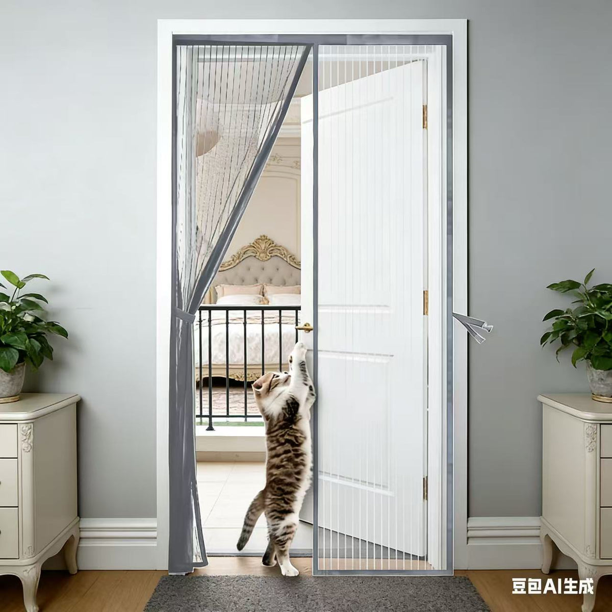 Magnetic Mosquito-proof Screen Door, Breathable and Insect-resistant, Easy to Install Without Drilling, Magnetic and Quiet, Suitable for Kitchen Doors, Bedroom Doors, Balcony Doors, and Living Room Do