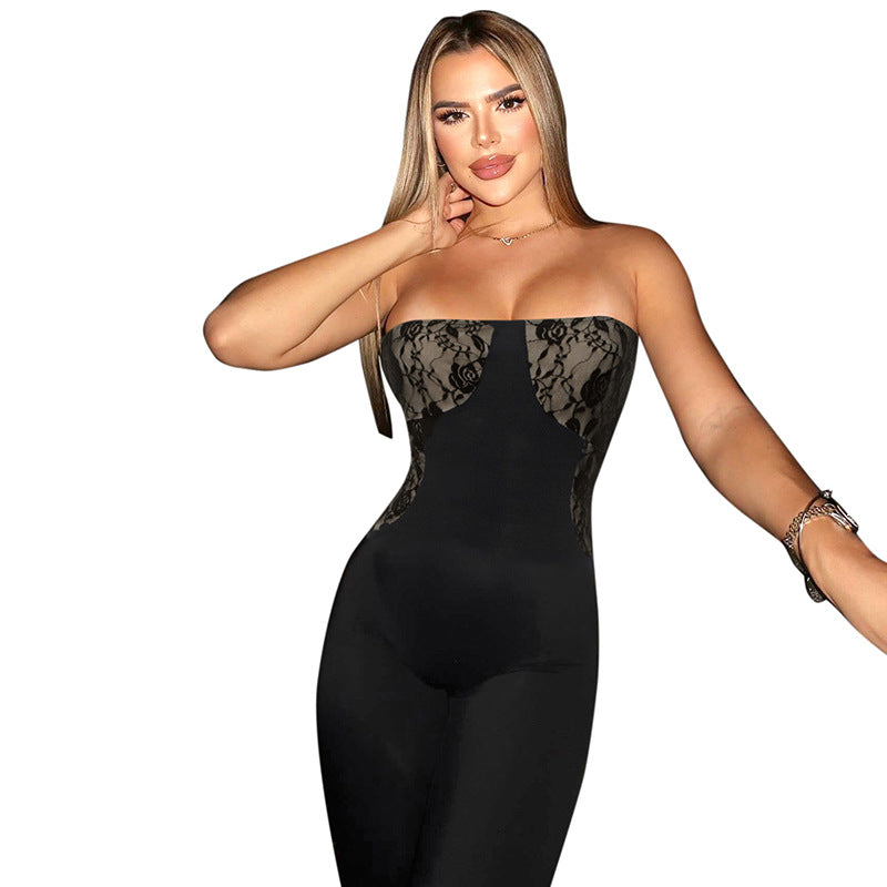 Women's Backless Tube Top Jumpsuit