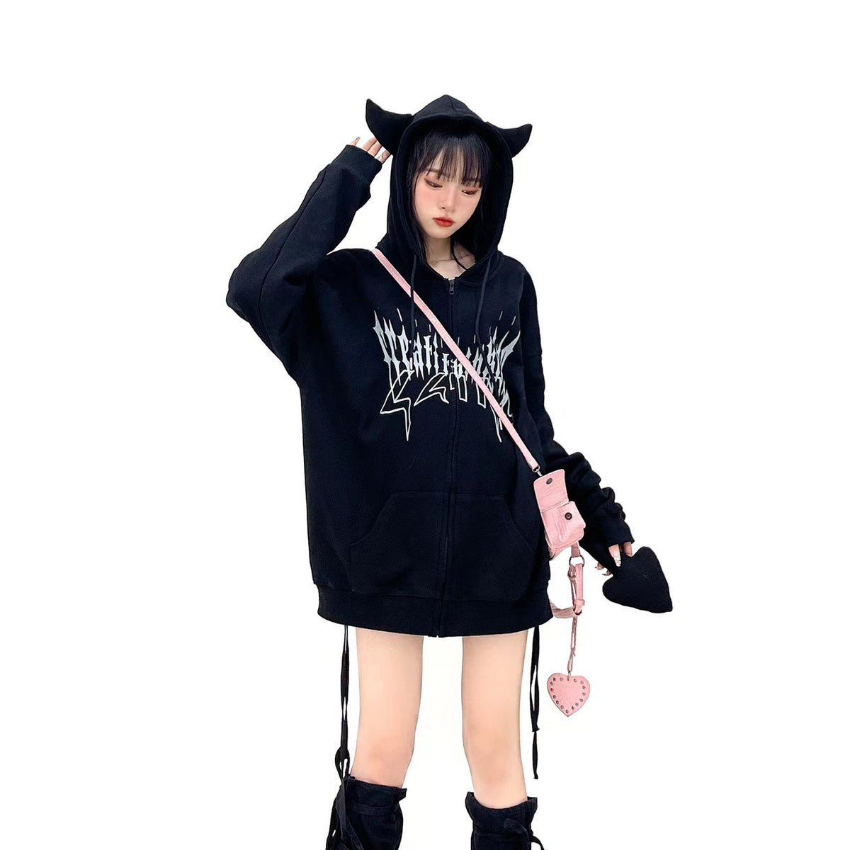 Cozy Graphic Print Oversized Hoodie Sweatshirt