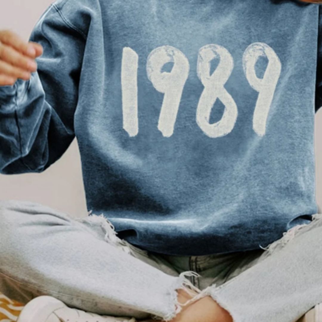 Women's Long Sleeve Printed Crew Neck Casual Sweater Top