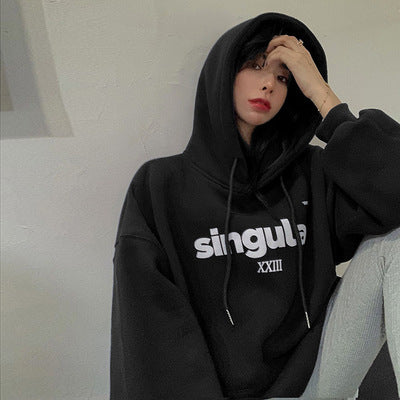 Women's Cozy Loose Fit Hooded Sweatshirt Coat