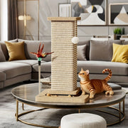 Extra Thick Cat Scratching Post - Sisal Fiber Claw Design | Essential For Cat Lovers | Durable Vertical Space-Saving Design | Must-Have For Cat Owners, Feline Enrichment, Reinforced Base, Highquali...
