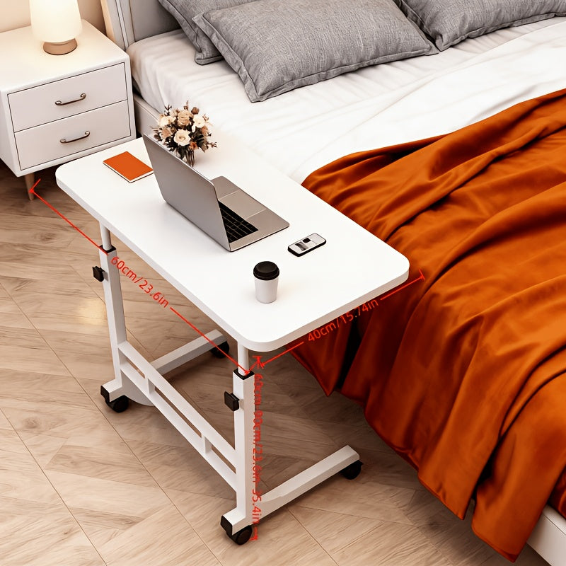 Height‑Adjustable Bedside Computer Desk, 23‑35 in Height, Single‑Layer and Three‑Layer Storage Options, Omnidirectional Casters