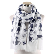 Chic Cat Print Scarf