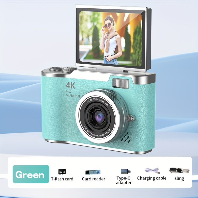 4K HD Digital Camera with 2.4-Inch Flip Screen, Professional Camcorder for Vlogging and Photography – Perfect Beginner's Gift for Thanksgiving & Christmas Holidays