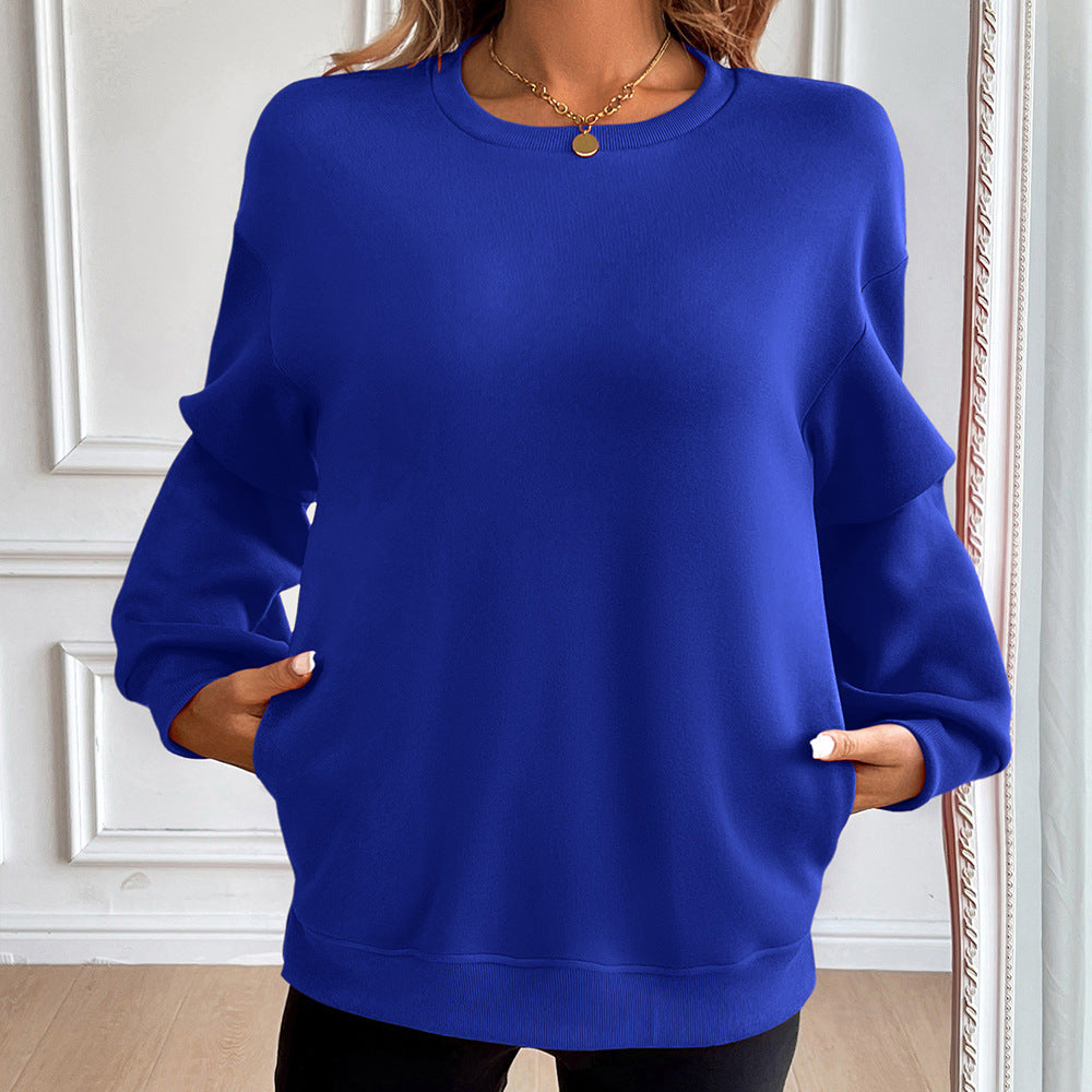 Cozy Loose Long Sleeve Casual Women's Sweatshirt