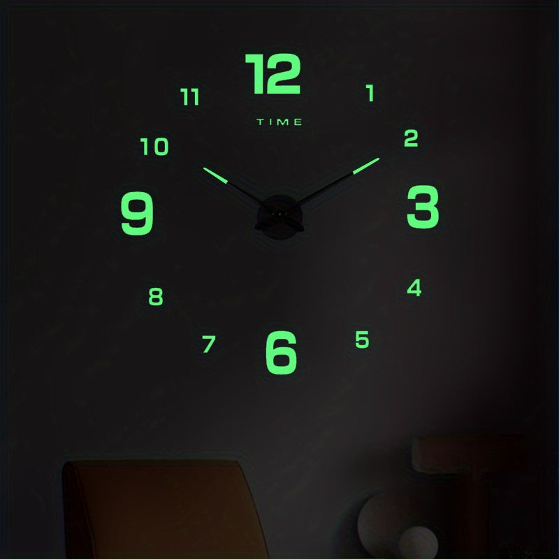 Creative DIY Digital Large Wall Clock 3D Acrylic Three-dimensional Texture Home Living Room Decoration Wall Clock