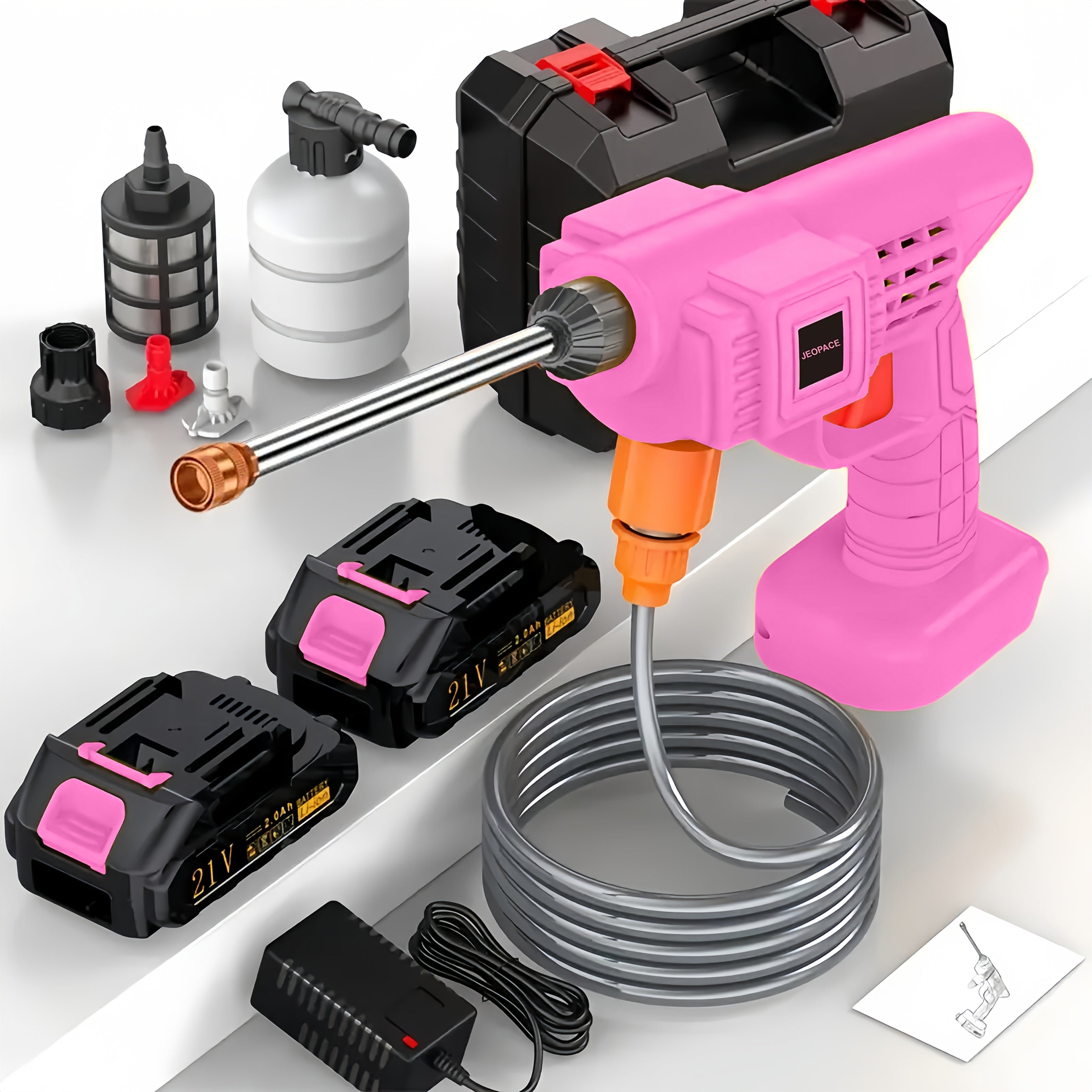 110V Cordless Pressure Washer with Quick‑Connect Hose and Nozzle, Heavy‑Duty Portable Power Washer for Cars, Yards and Gardens – Includes 1 Battery