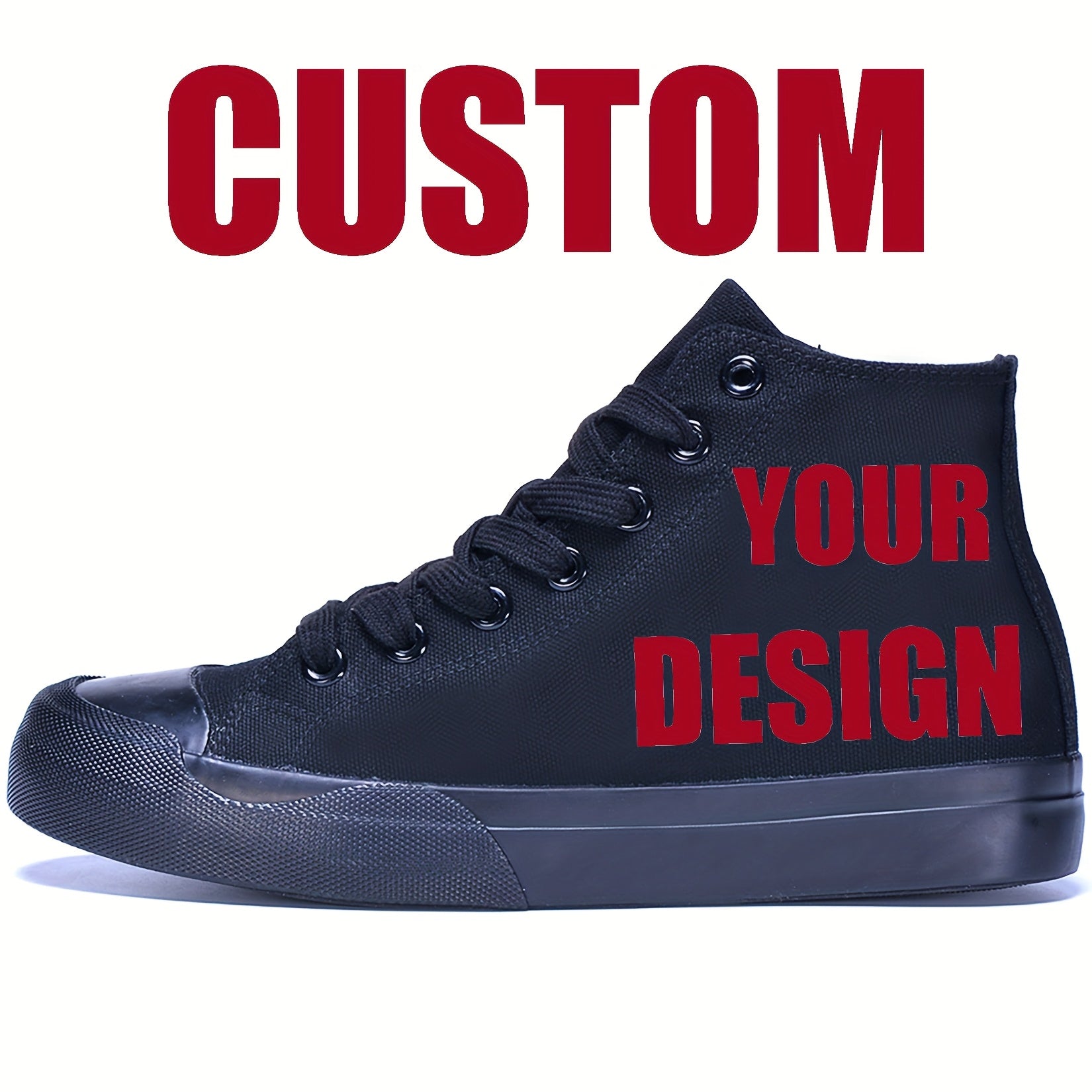 Custom Photo Canvas Sneakers – White Low‑Top, Plus Size, Unisex