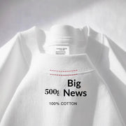 Heavyweight Pure Cotton Short‑Sleeve Top – Loose Fit, Solid Colors