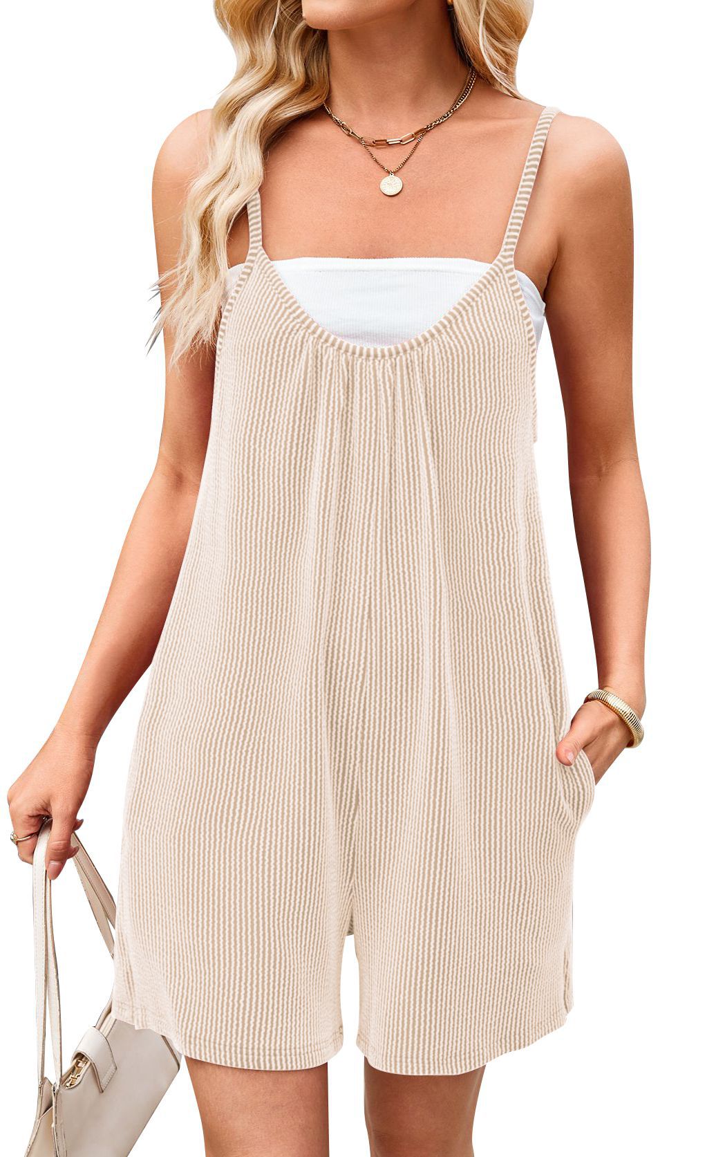 Women's Versatile Pocket Straight Jumpsuit Romper