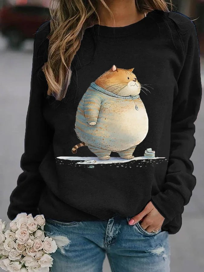 Women's Casual 3D Print Loose Pullover Sweater