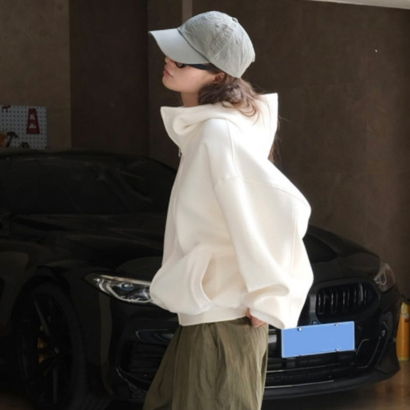 Korean Casual Air Layer Hooded Sweater
