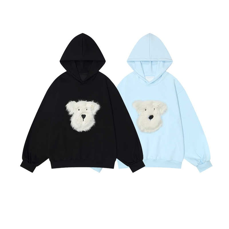 American Retro Loose Hooded Couple Sweatshirt