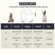 2-in-1 Half-Enclosed Brown Dog House & Cat Bed with Removable Soft Cushioned Bedding - Cozy Pet Shelter with Entrance Tunnel for Small Dogs & Cats, Durable Indoor/Outdoor House