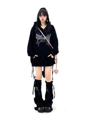 Cozy Graphic Print Oversized Hoodie Sweatshirt