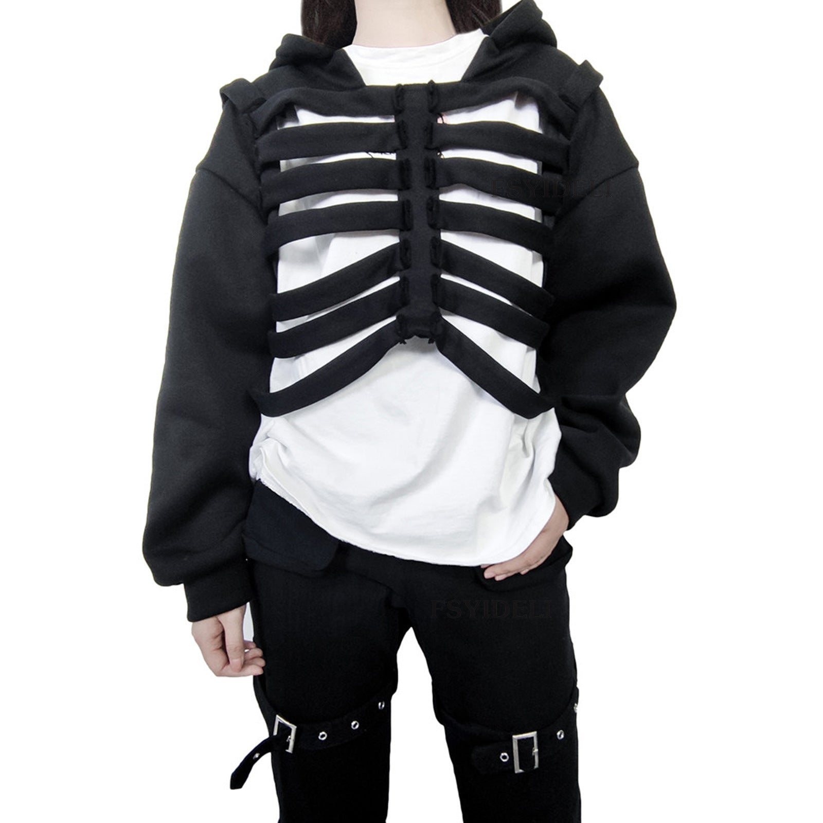 Trendy Skull Print Hooded Sweatshirt & Streetwear Pullover