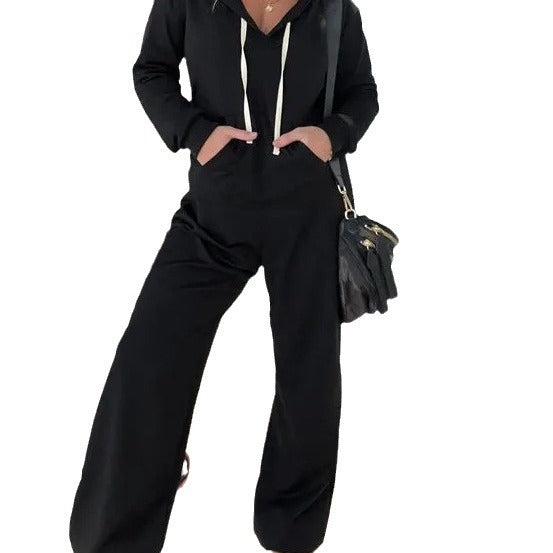 Autumn And Winter One-piece Leisure Solid Color Hoodie