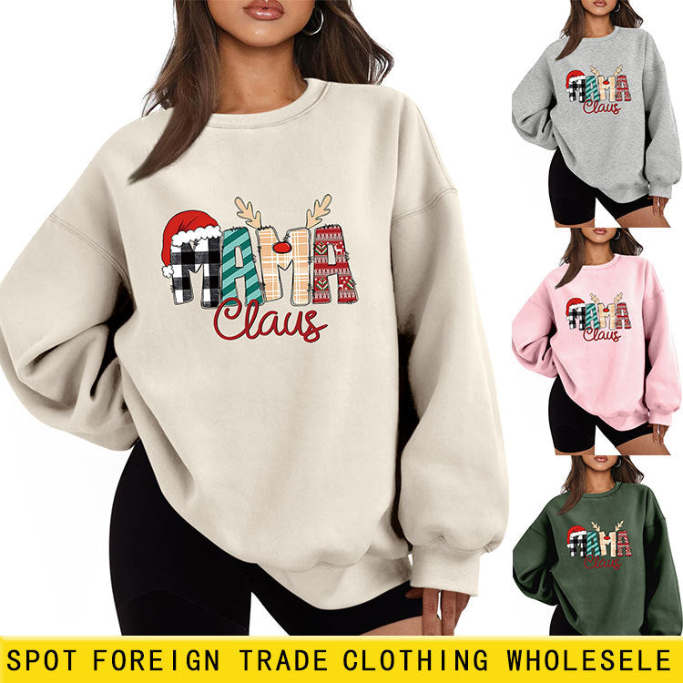 Women's Plus Size Fleece-Lined Loose Pullover Sweater
