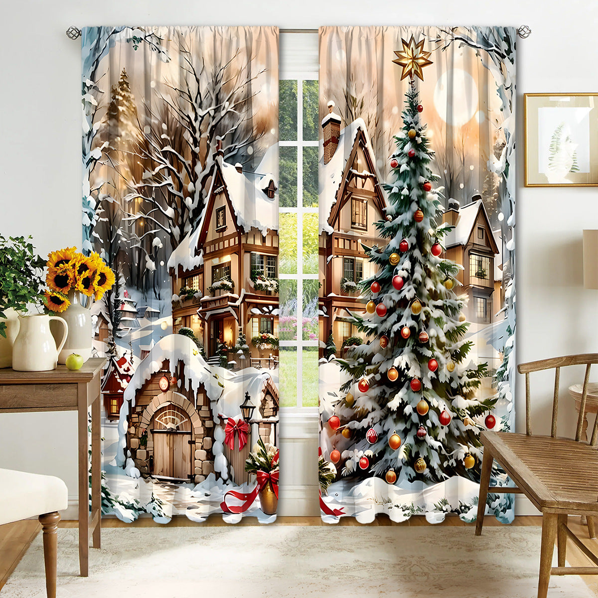 Christmas Curtain 3d Printing Curtain