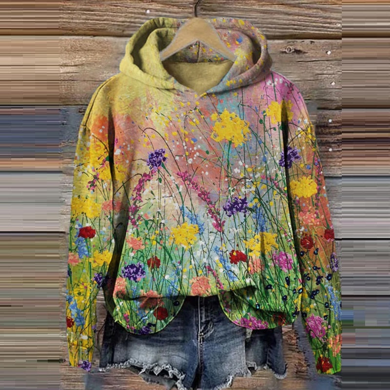 3D Cartoon Print Hooded Sweatshirt