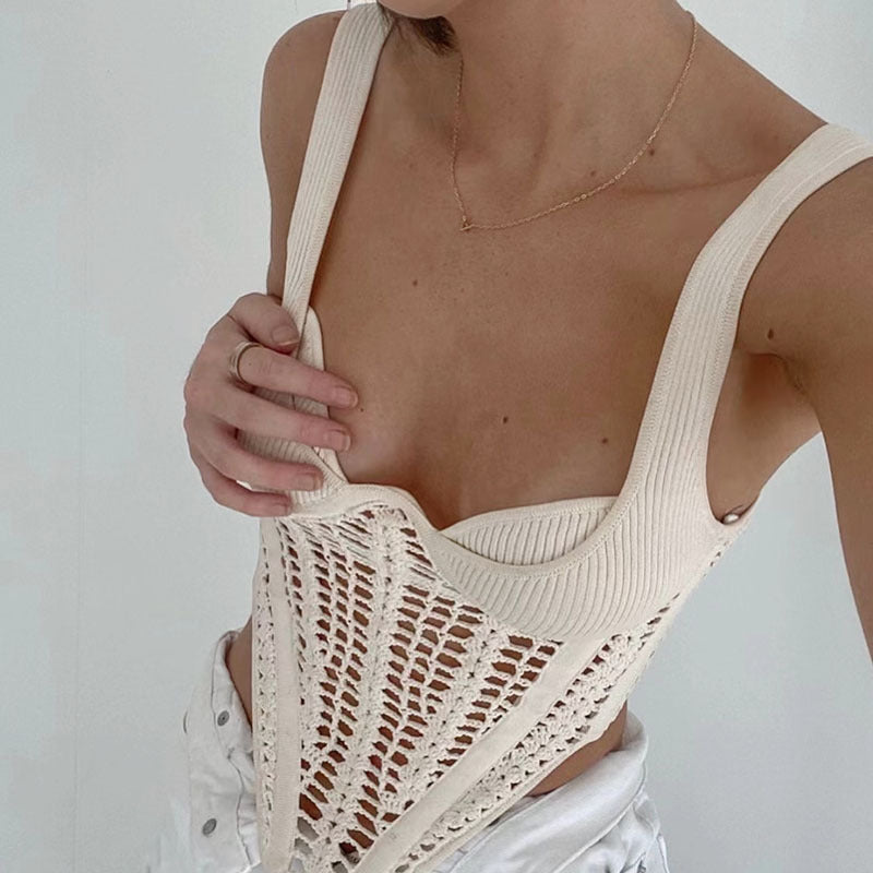 Chic See-Through Fishbone Sling Vest for Women