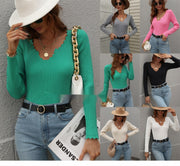 Loose Solid Color European and American Knitwear Women's Sweater