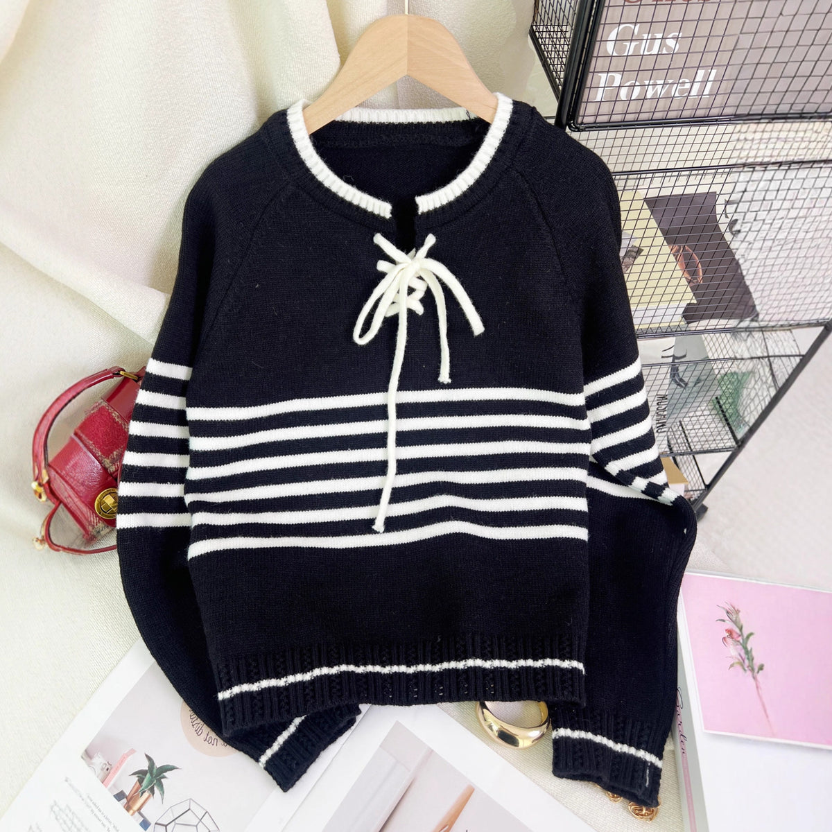 Women's Color-block Striped Knit Sweater