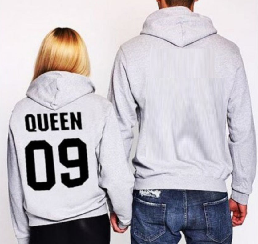 King & Queen 09 Matching Couple Hooded Sweatshirts