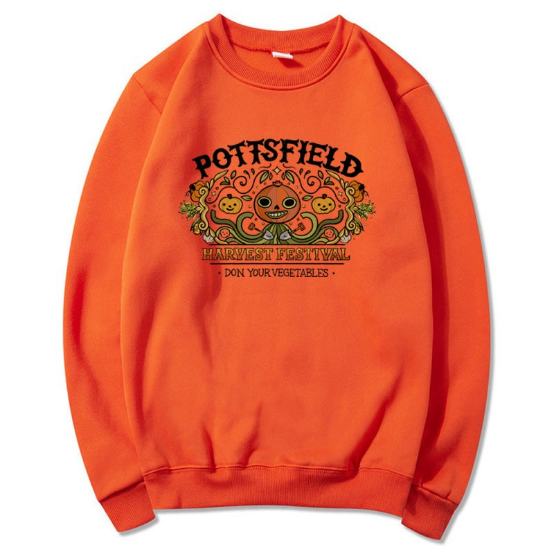 Women's Halloween Pumpkin Print Pullover Sweatshirt